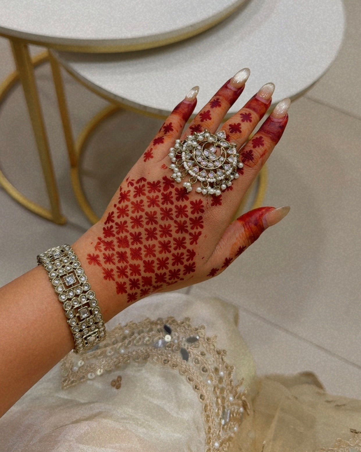 Surbhi Pearl Ethnic Ring - Copper