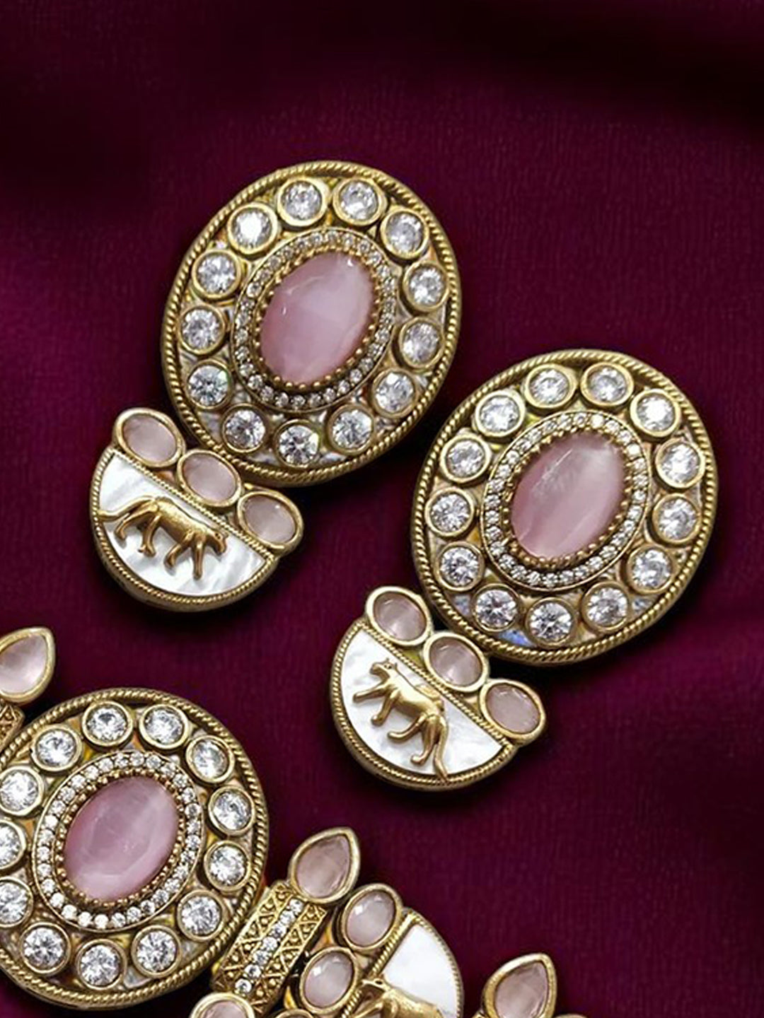 Blush Aishani Premium Sabya Inspired Necklace with Earring