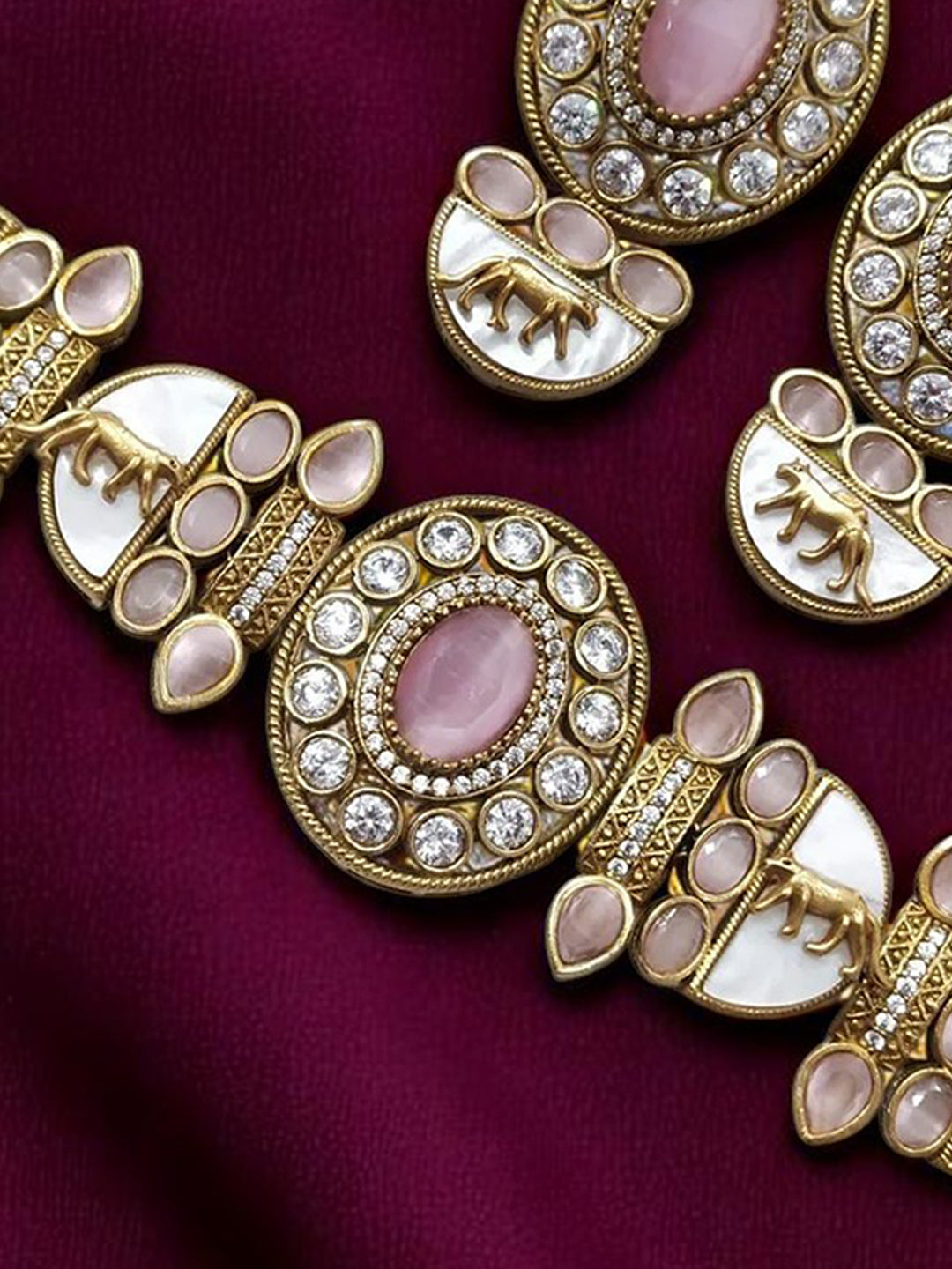 Blush Aishani Premium Sabya Inspired Necklace with Earring