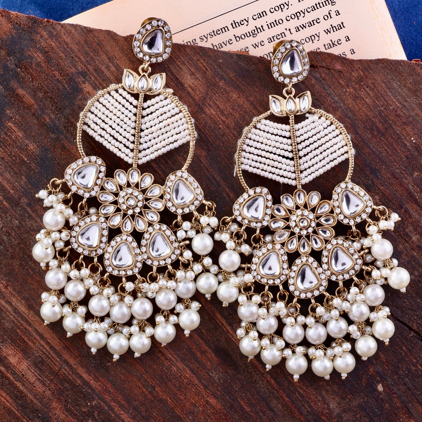 Pearl Ranveer Designer Chandbali Earring