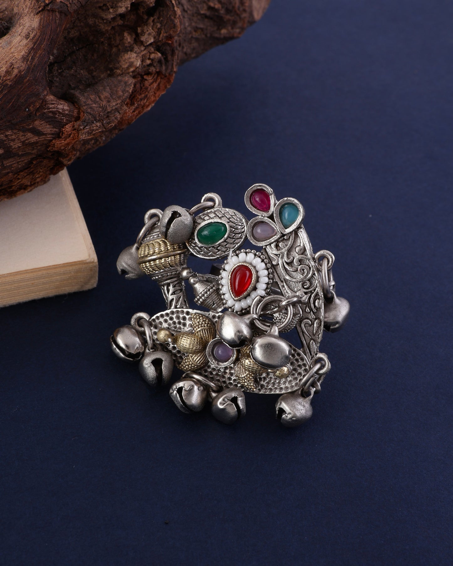 Raj Brass Boho Ghunghru Statement Ring