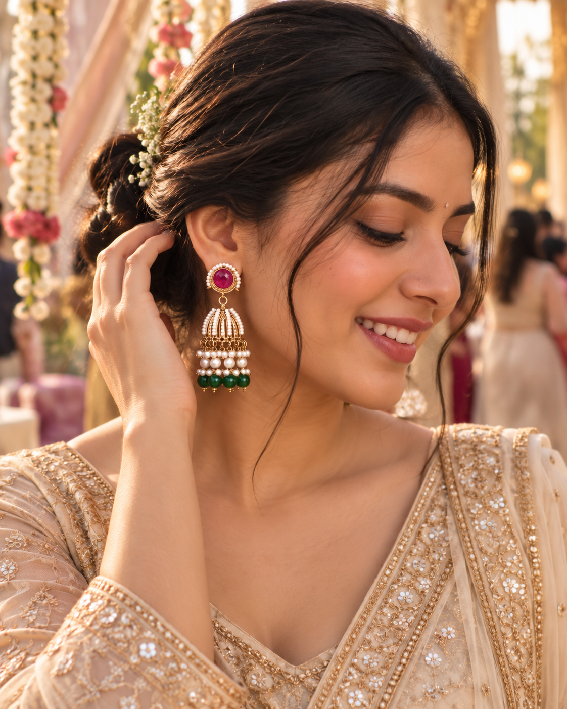 Pearl Eshwari Earring With Sahara