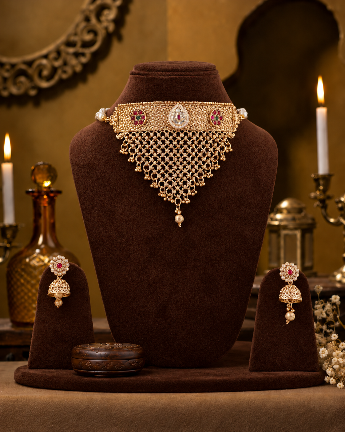 Padmalekha Rajwada Necklace Set with Earring