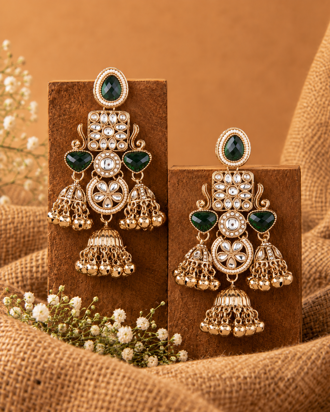 Emerald Siyana Designer Jumki Earring