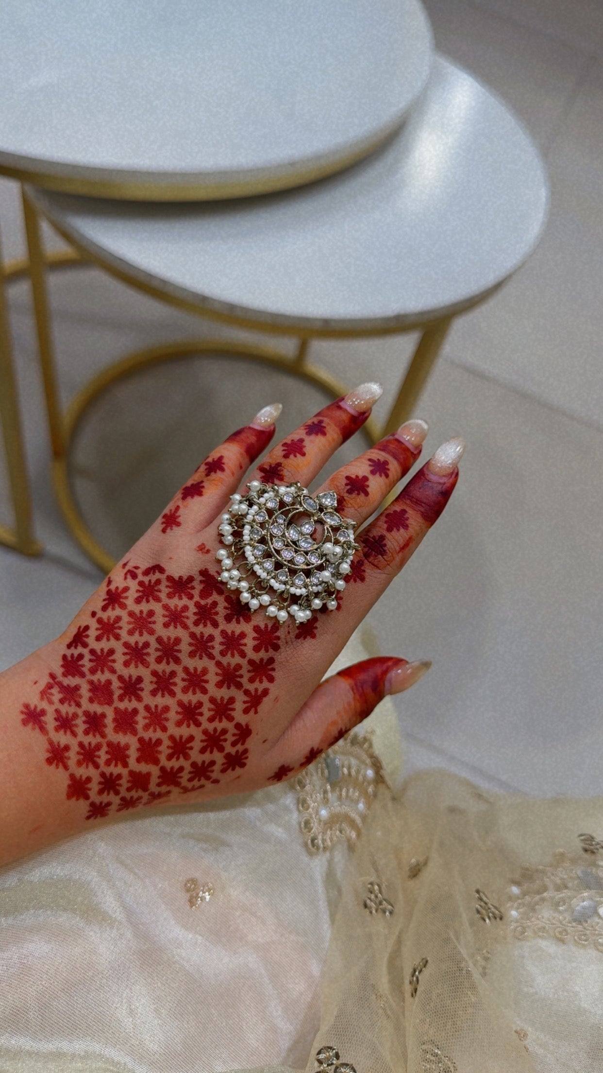 Surbhi Pearl Ethnic Ring - Copper