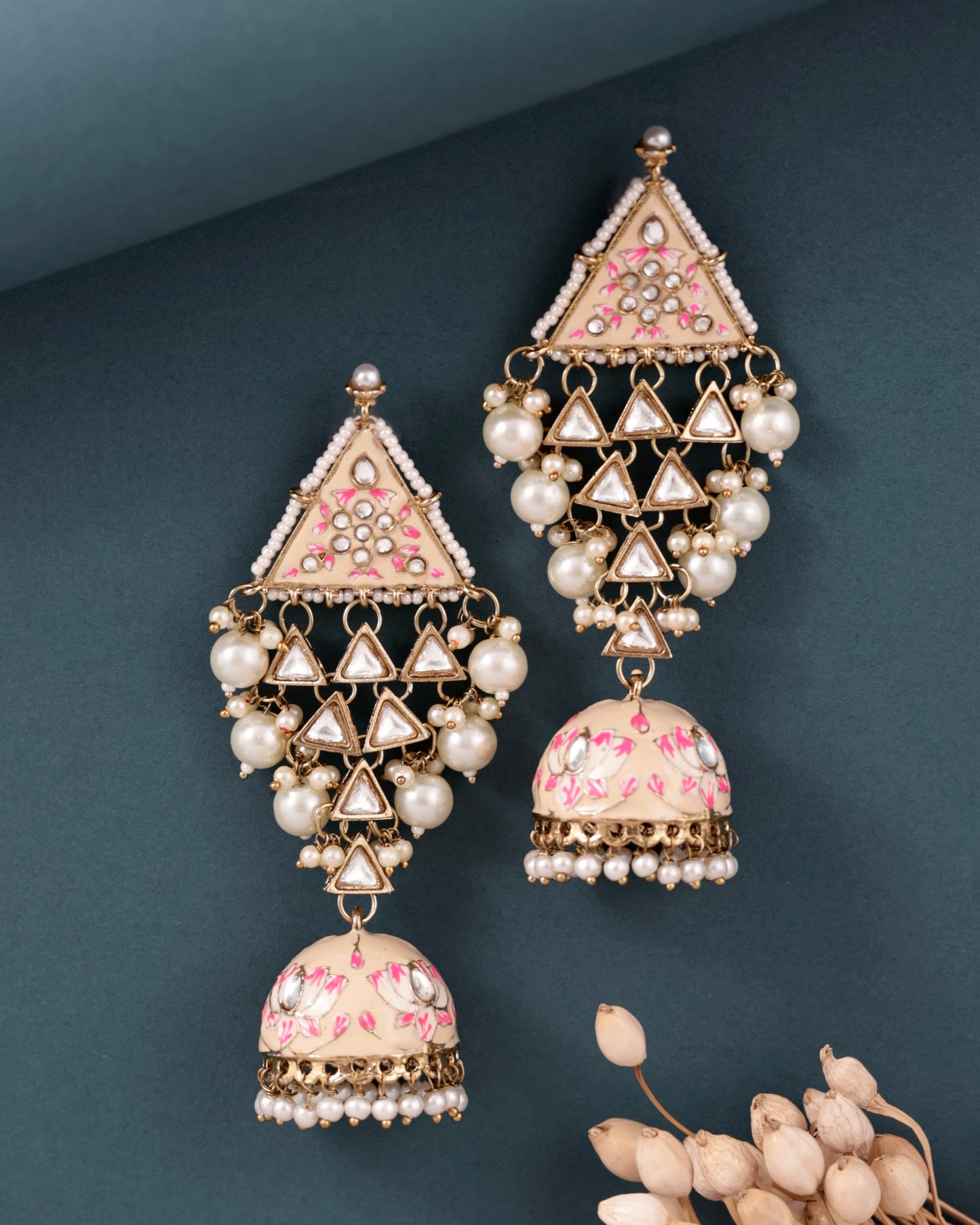 Ivory Tisha Meenakari Jhumka