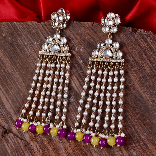 Purple Yellow Shrusti Designer Earring