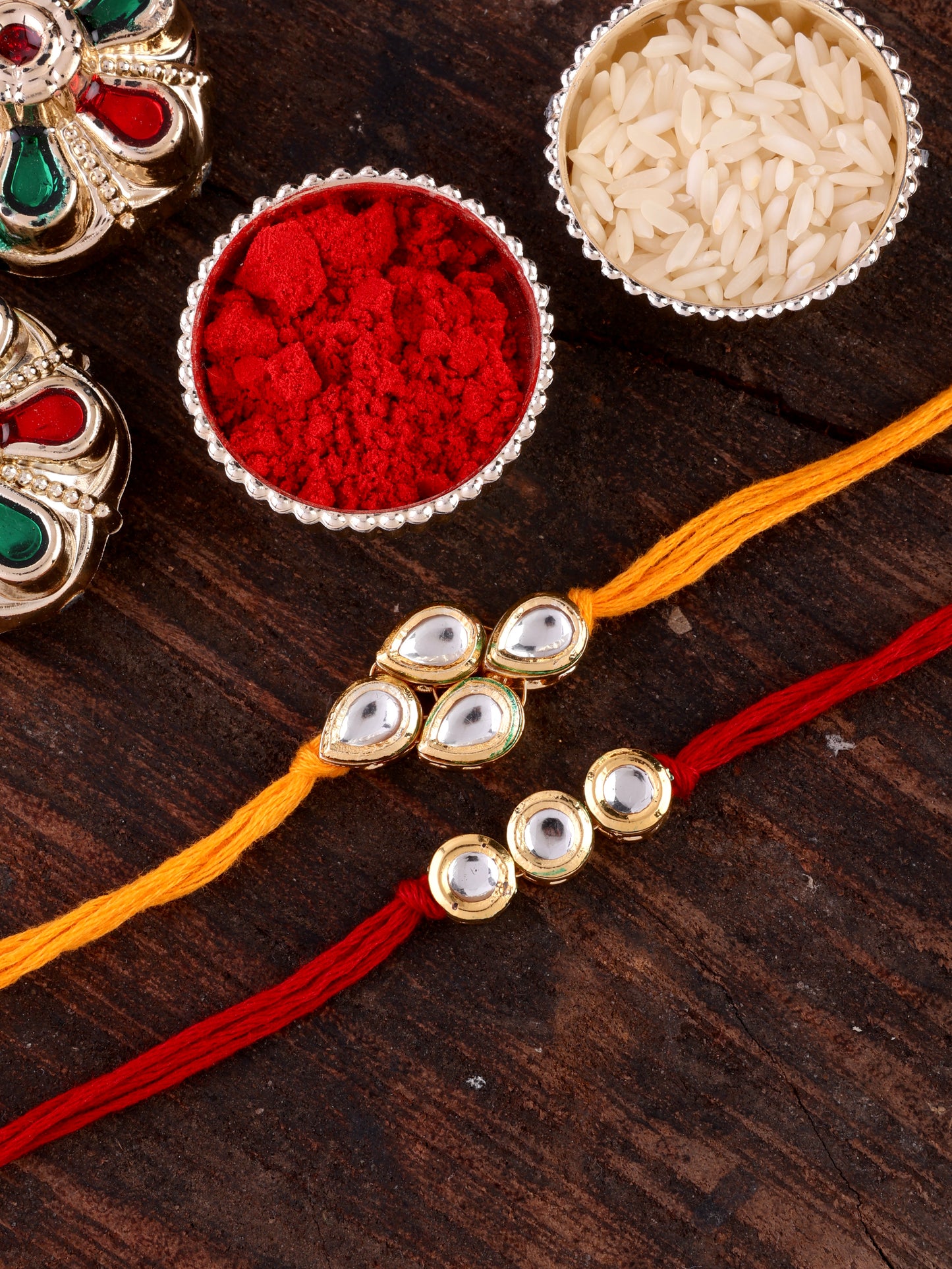 Pack of 2 - Samhit Rakhi with Tilak Set and Card