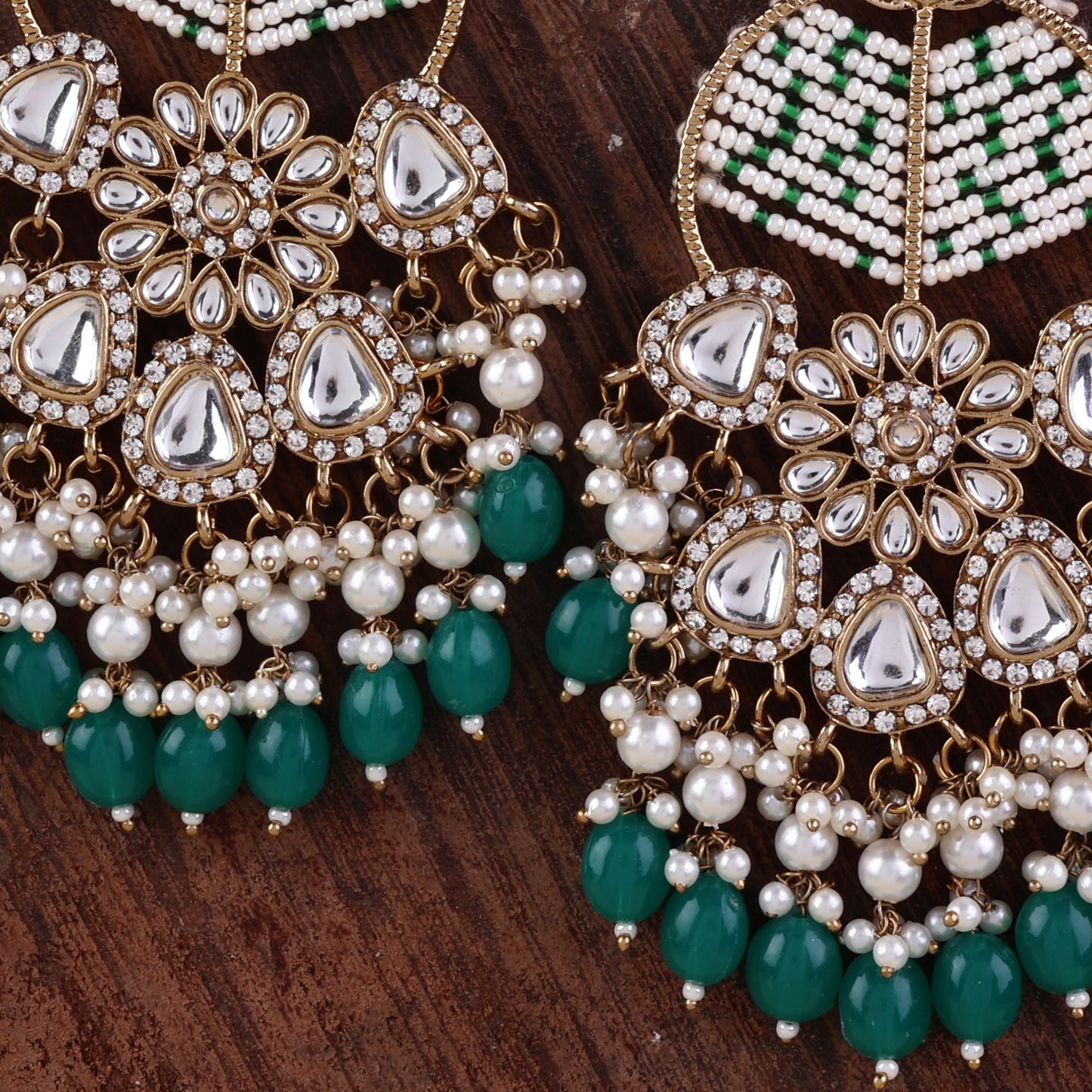 Emerald Green Ranveer Designer Chandbali Earring