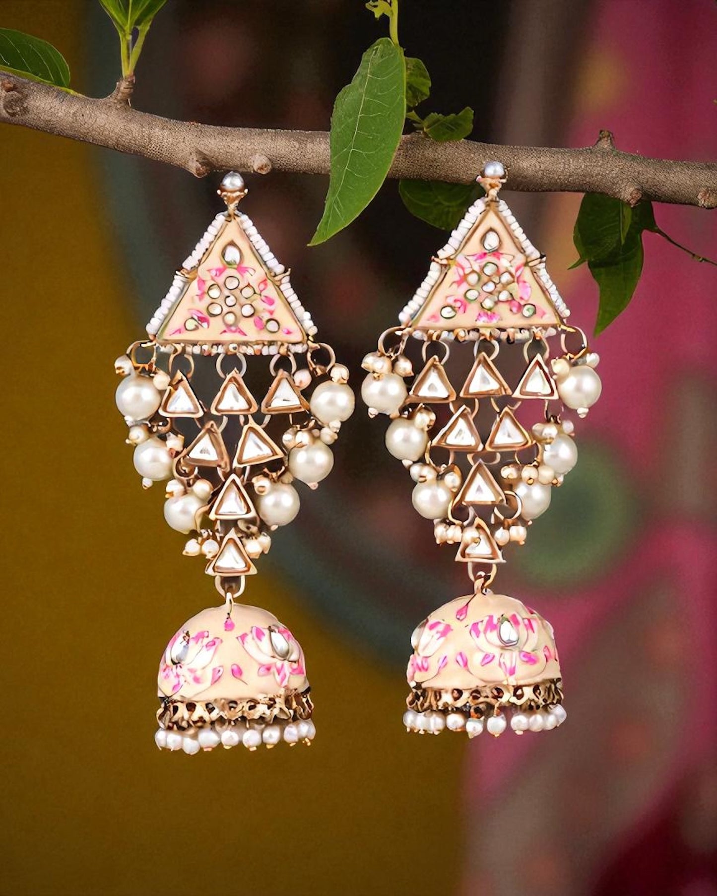 Ivory Tisha Meenakari Jhumka