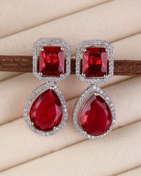 Wine Kusha American Diamond Earring