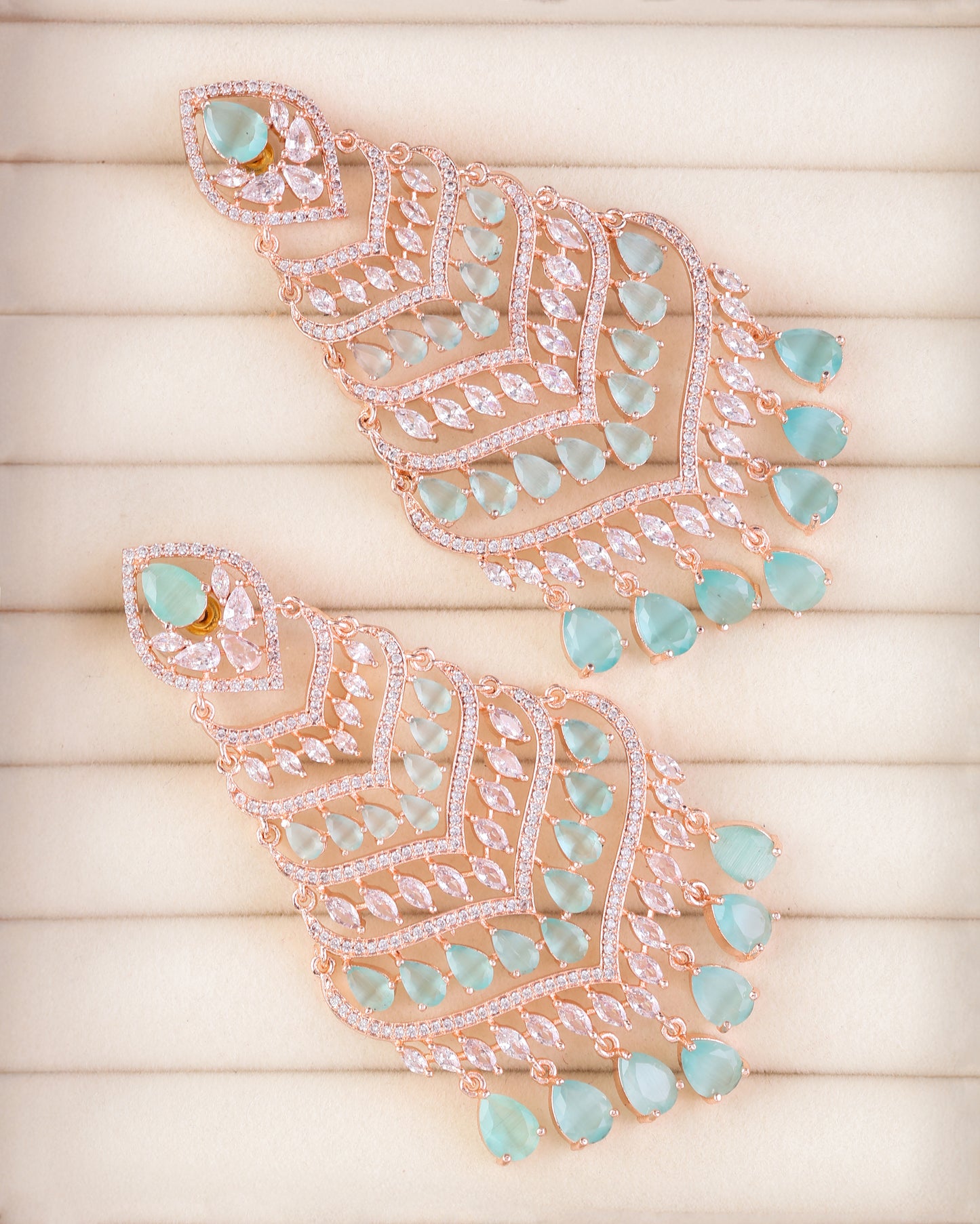 Rose with Mint Debora AD Chandbali