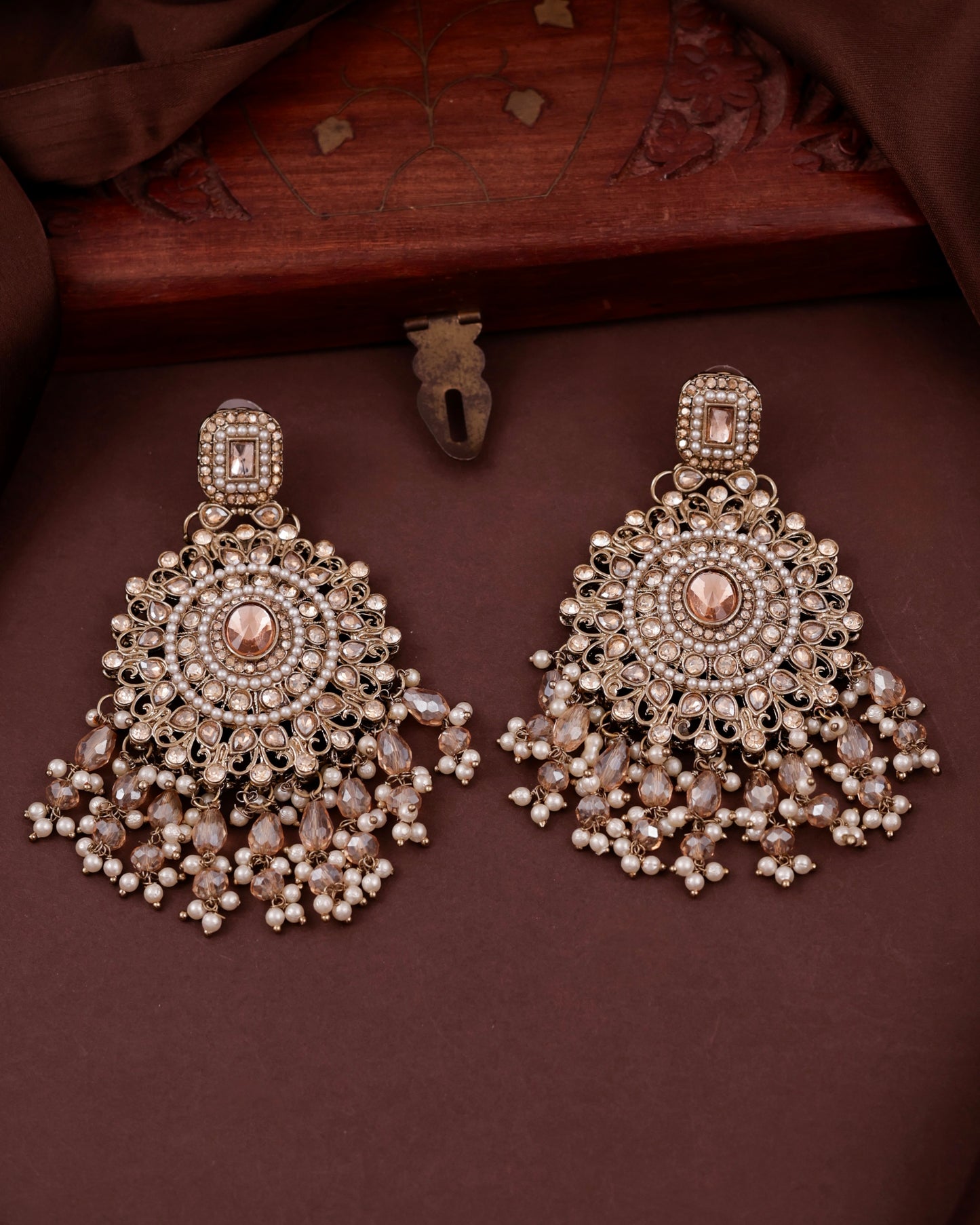 Gold Tavisha Punjabi Pakistani Teeka Chandbali Set