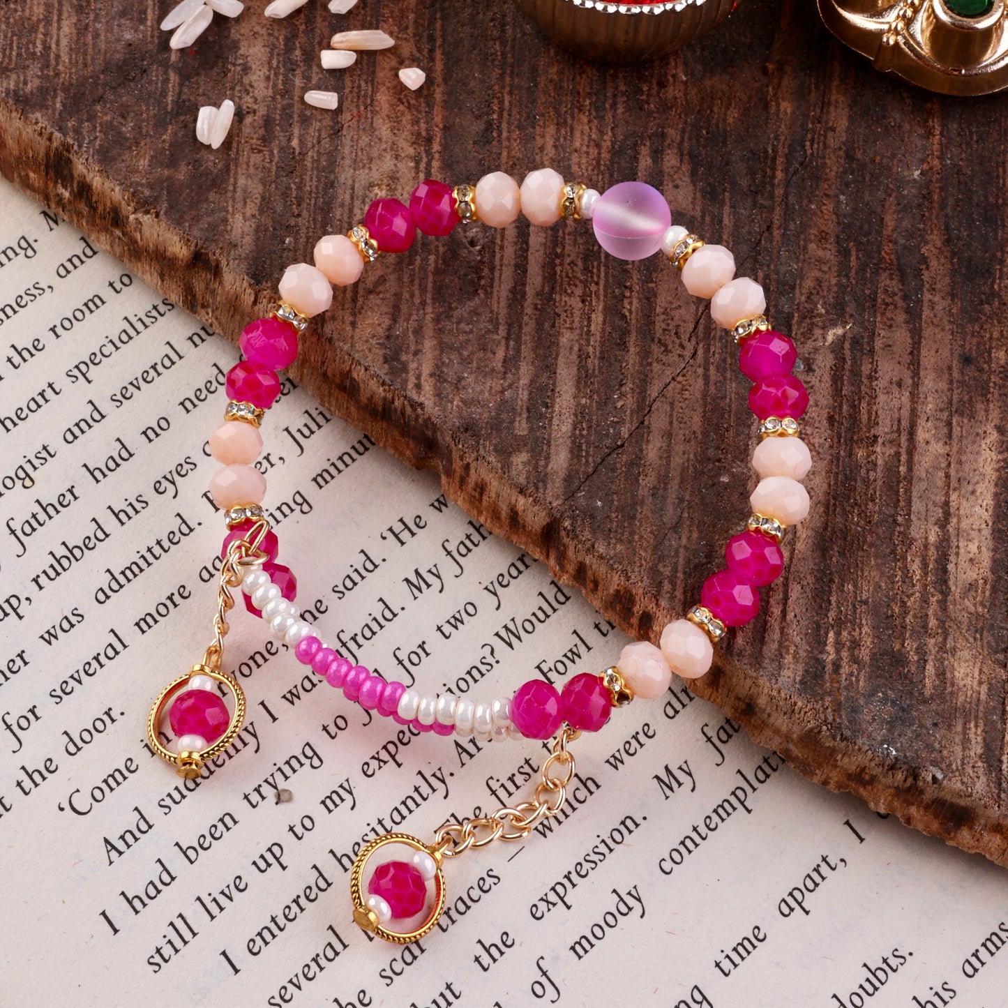 Pink Aabha Beaded Bracelet