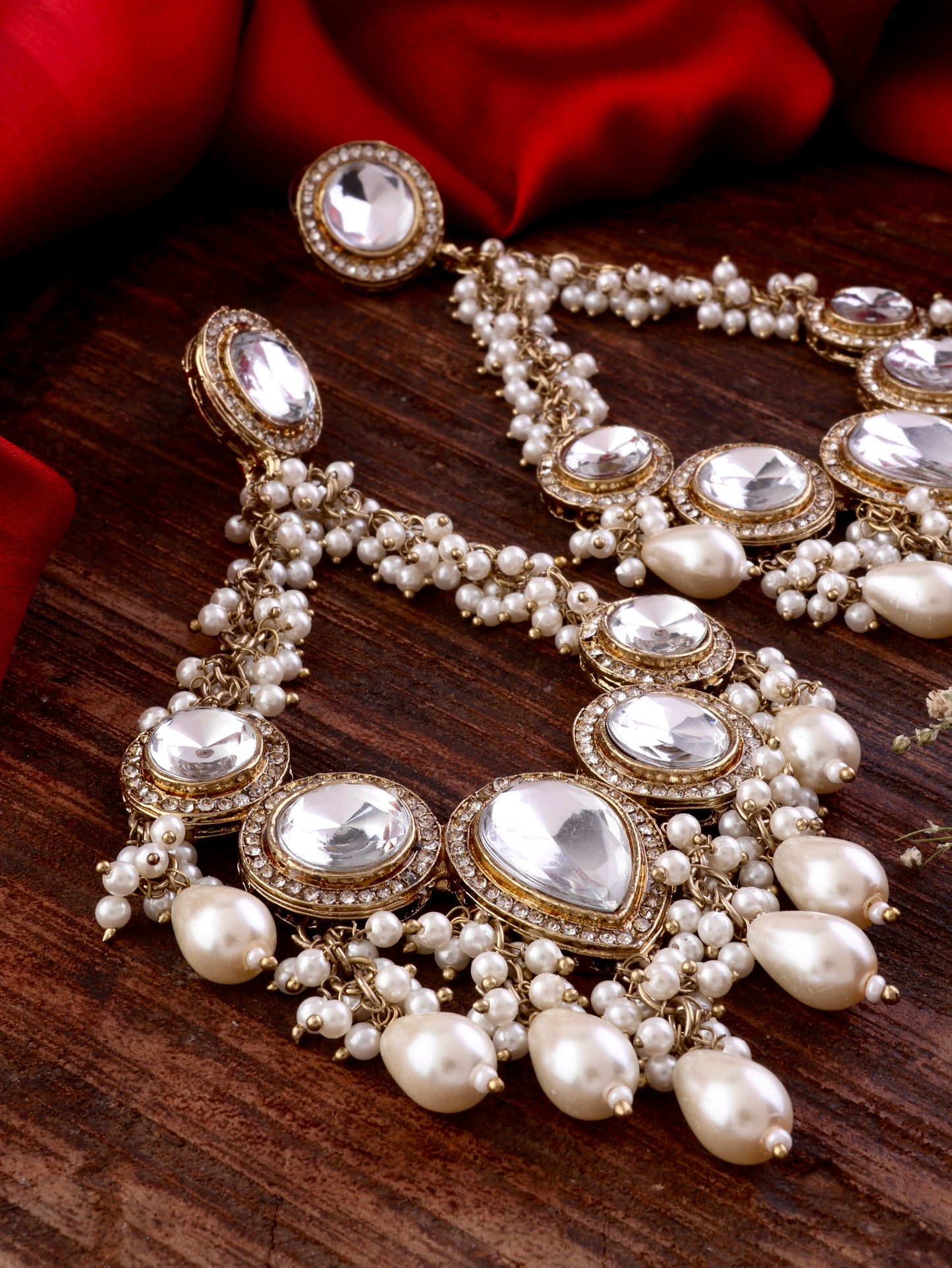 Oorja Premium Chandbali with Pearl and Zircone Detailing