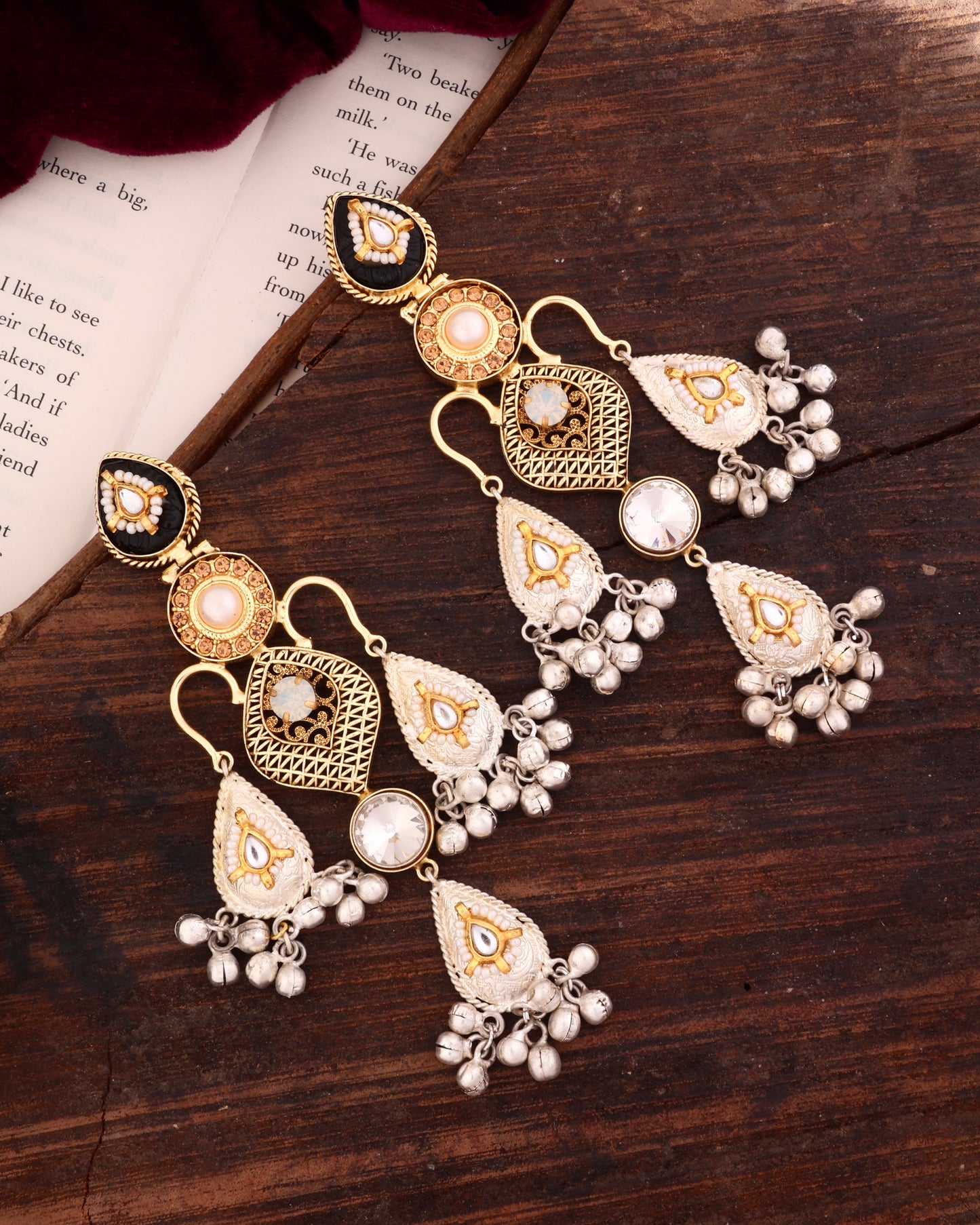 Black Abhilasha Premium Brass Chandbali