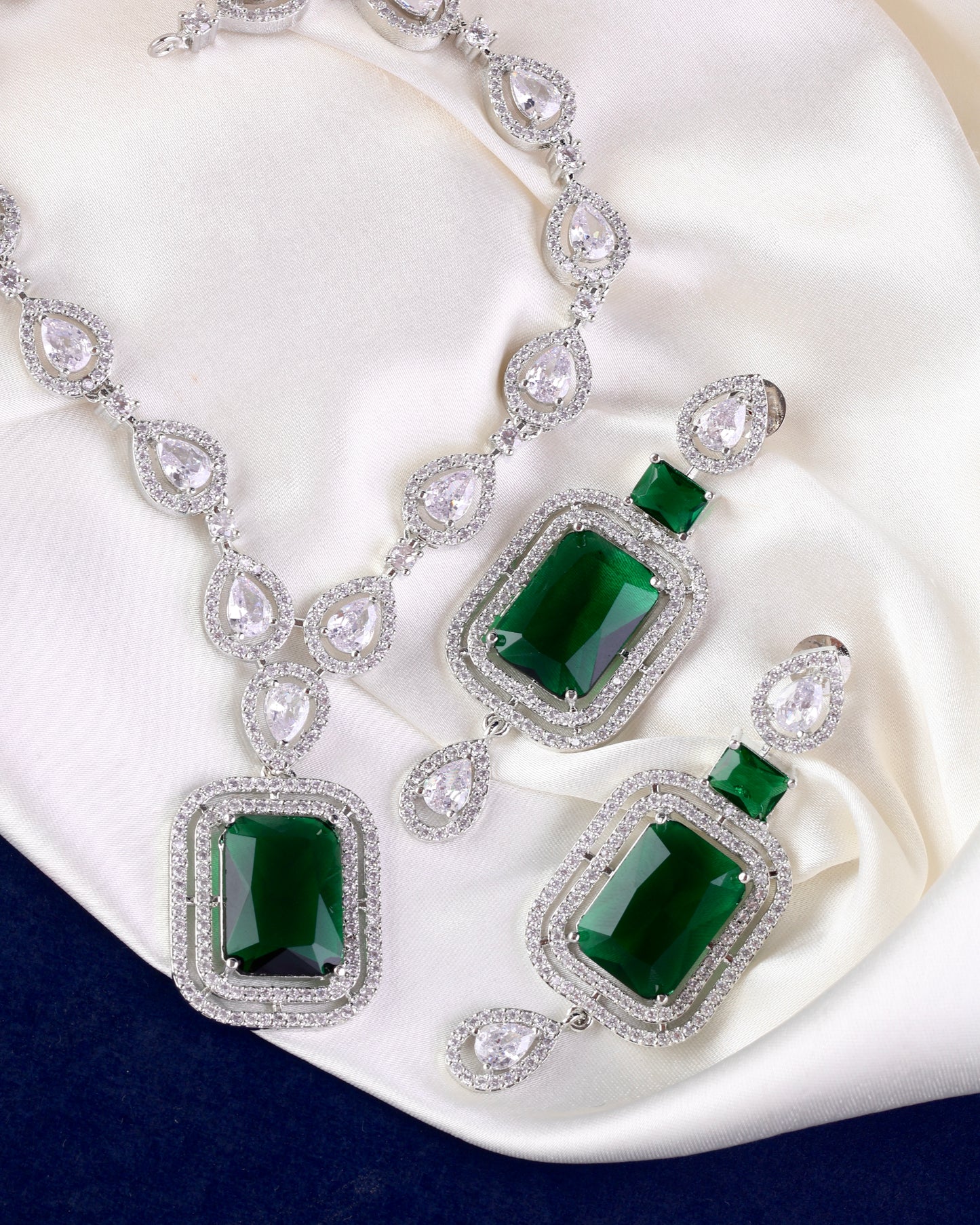 Emerald Abeni American Diamond Necklace Set