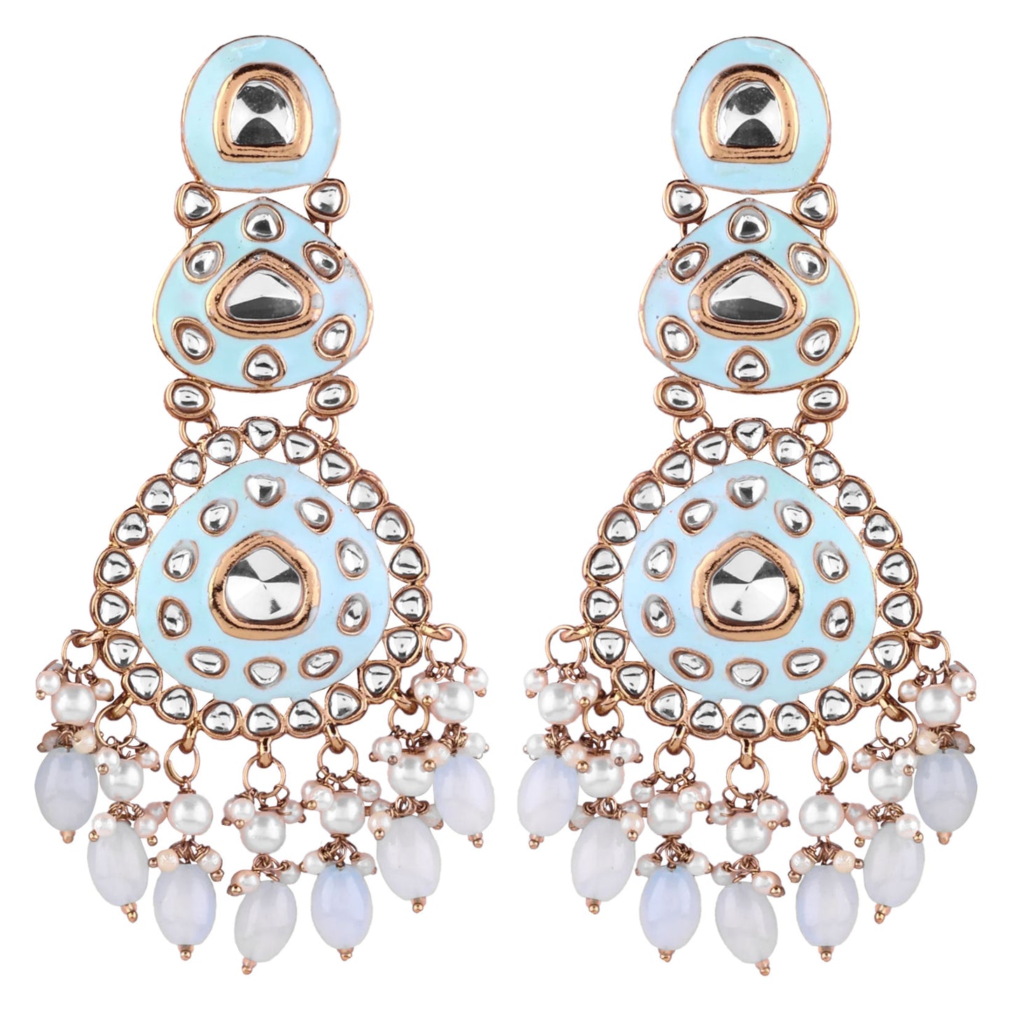 Turquoise Tisya Meenakari Chandbali