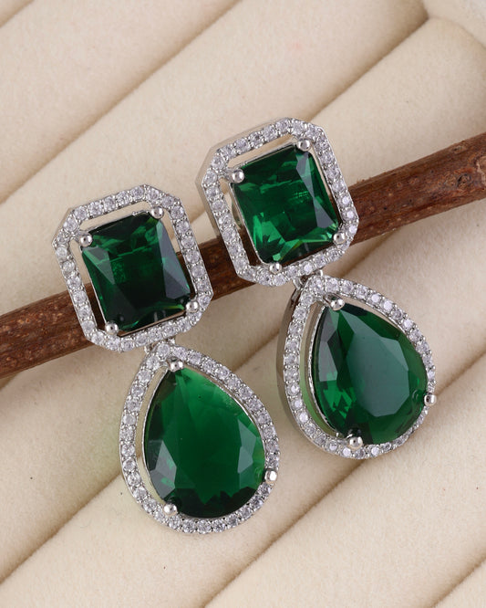Emerald Green Kusha American Diamond Earring