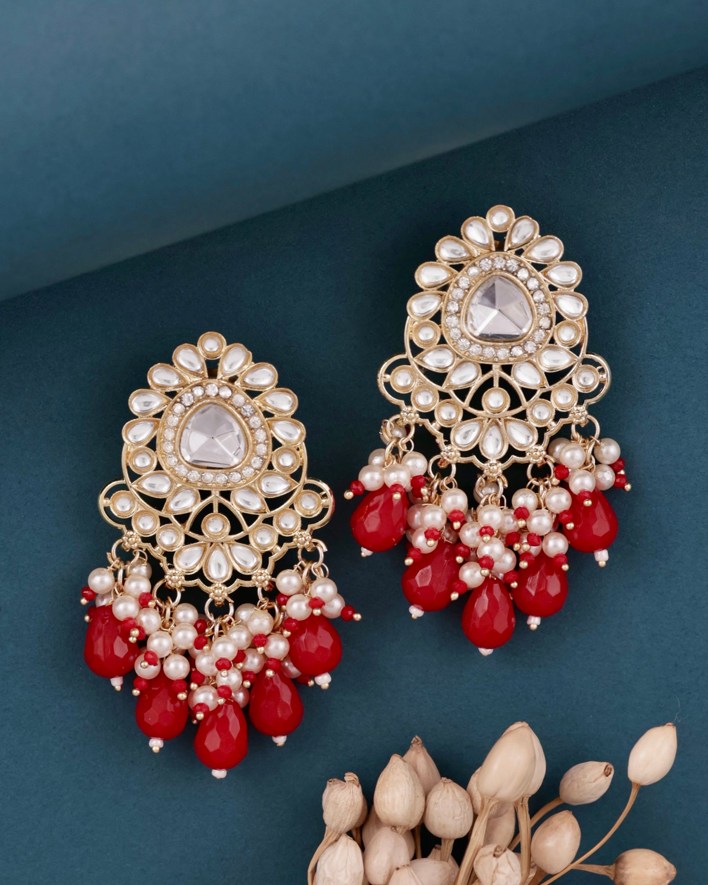 Red Ayla Zircone Earring