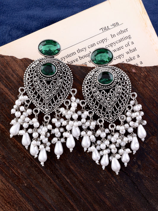 Green Girisha Boho Pearl Earring