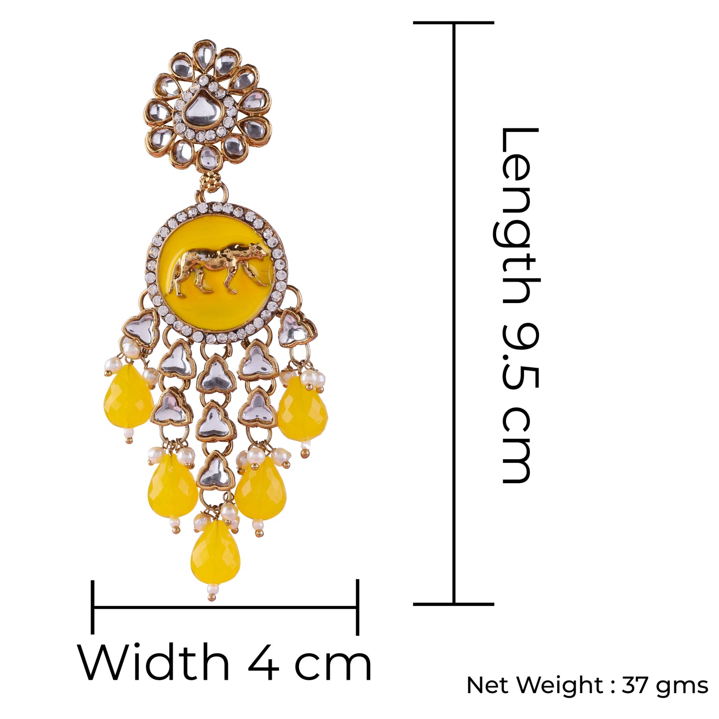 Yellow Arnav Bollywood Inspired Designer Earring