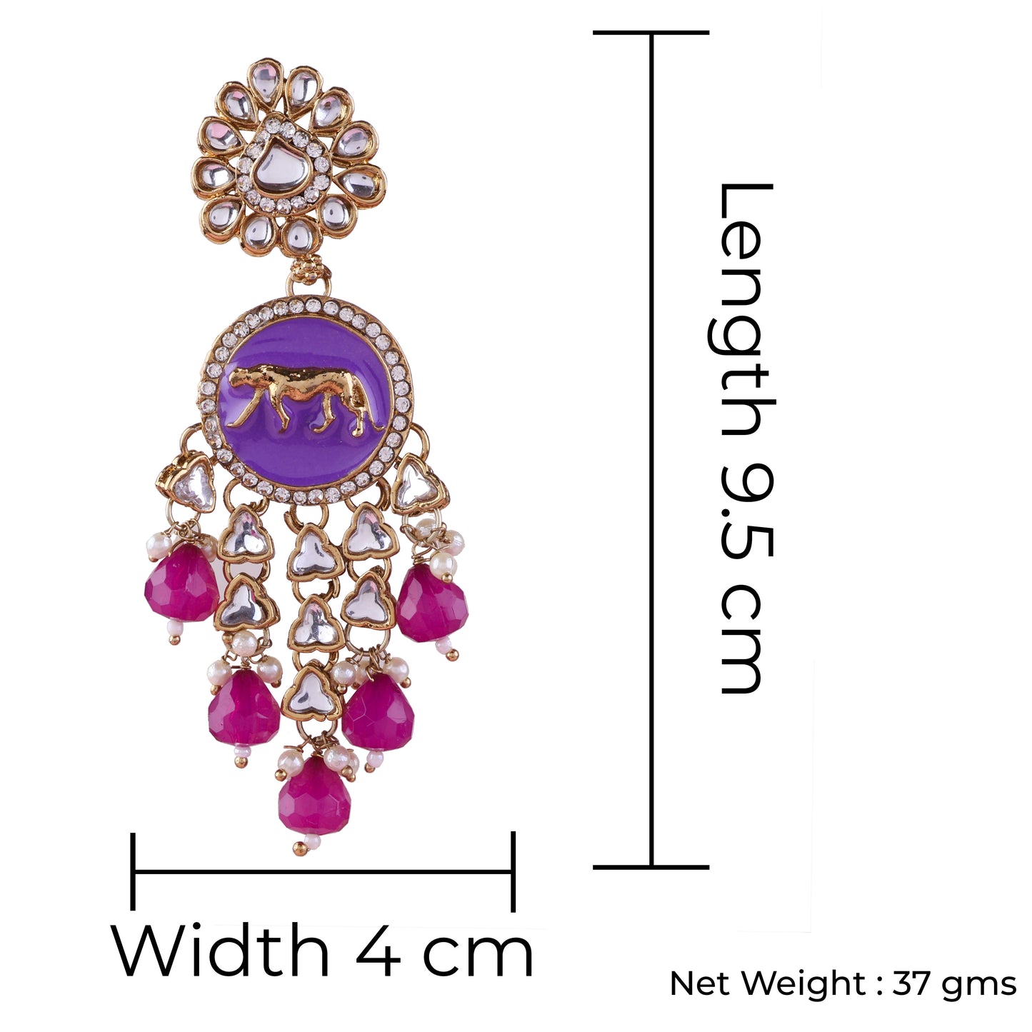 Purple Arnav Bollywood Inspired Designer Earring