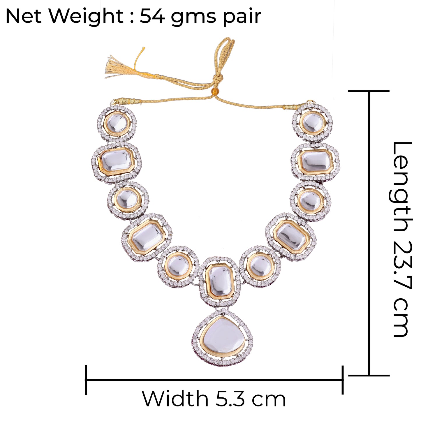 Kinza Polki Dupe Necklace Set with Earring