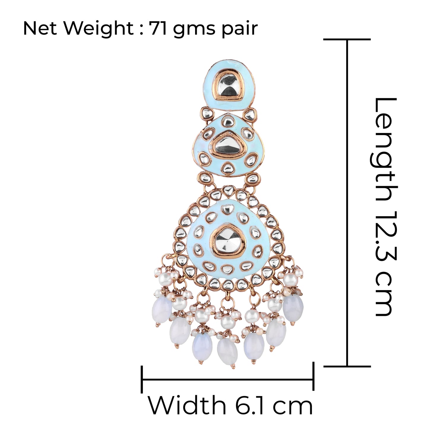 Turquoise Tisya Meenakari Chandbali