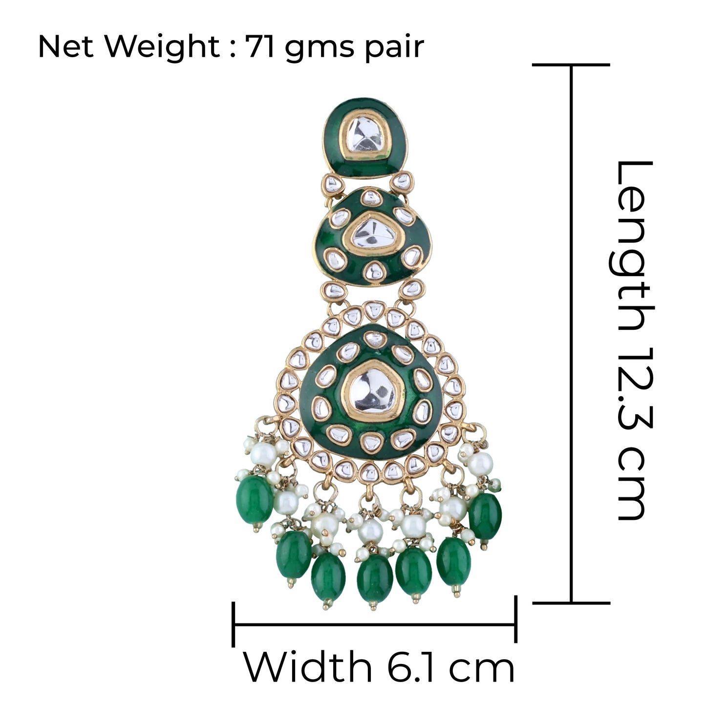 Dark Green Tisya Meenakari Chandbali