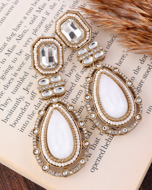 Ivory Aarit Premium Designer Zircone Polki Dupe Earring