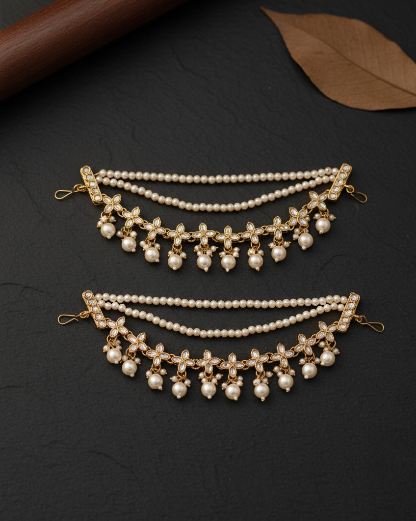 Ariva Kundan Kaan Chain Pair