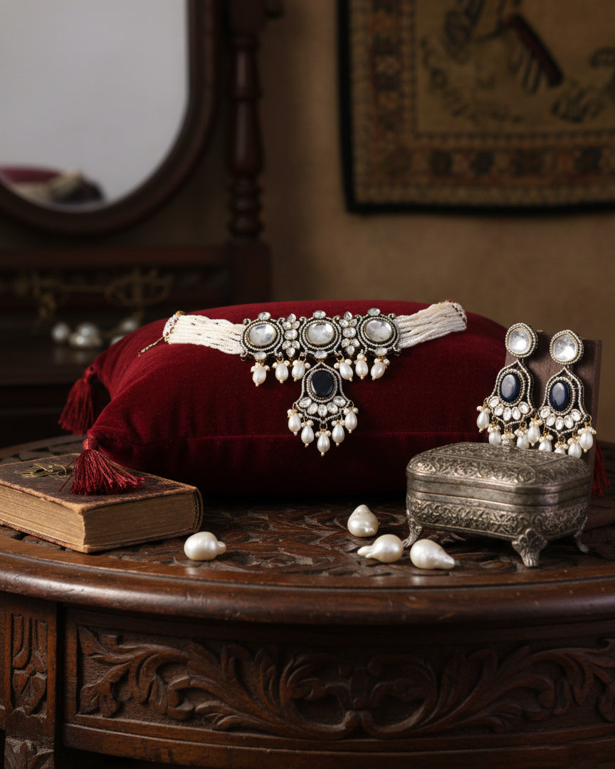 Blue Rowan Premium Monalisa Necklace Set with Earring