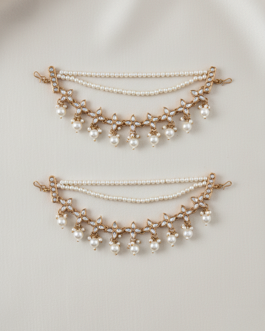 Ariva Kundan Kaan Chain Pair