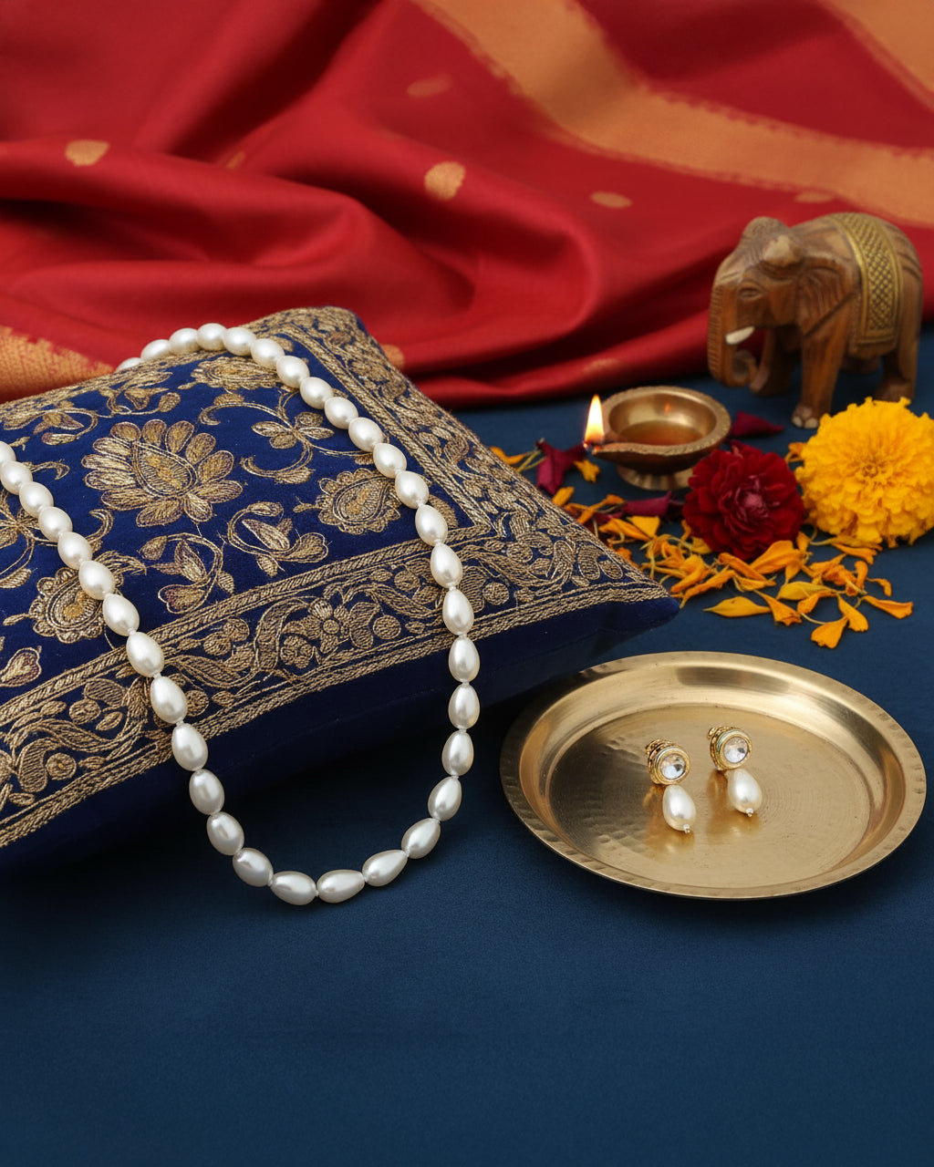 Tehmina Pearl Necklace With Earrings