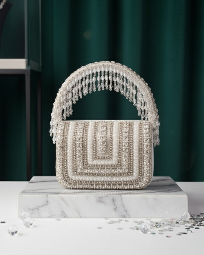Diana Rhinestone Flap Clutch