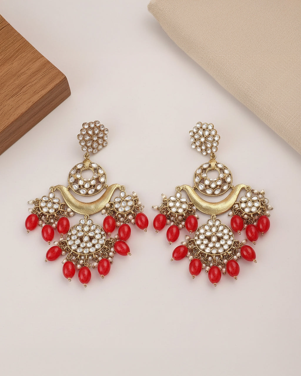 Red Aishwarya Chandbali