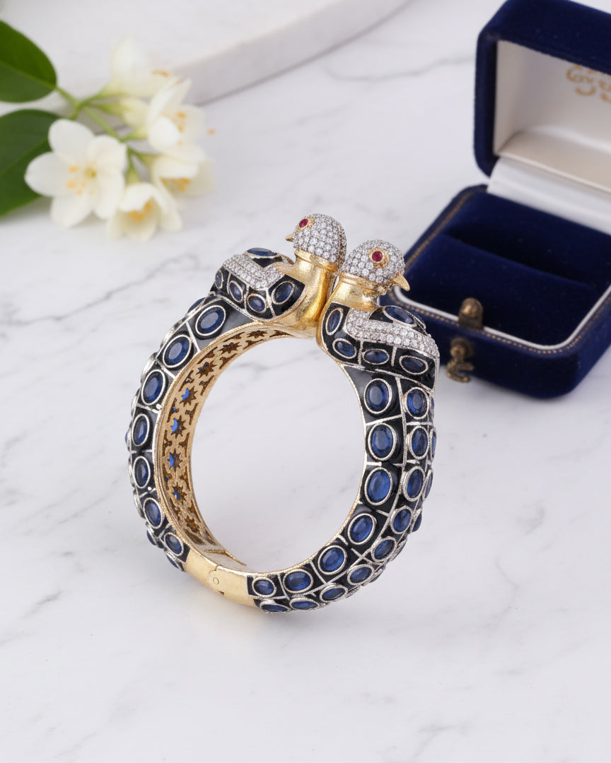 Blue Samyukta Premium Polki Kada