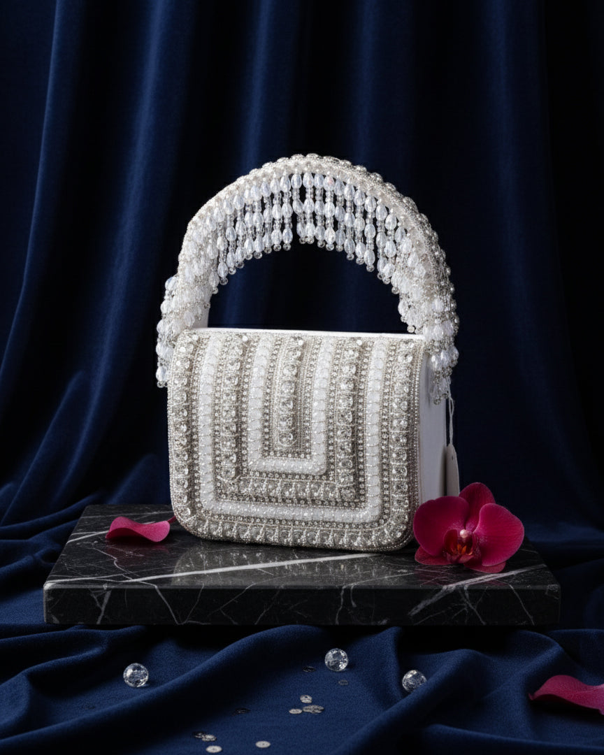 Diana Rhinestone Flap Clutch