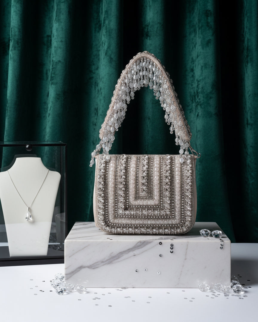 Diana Rhinestone Flap Clutch