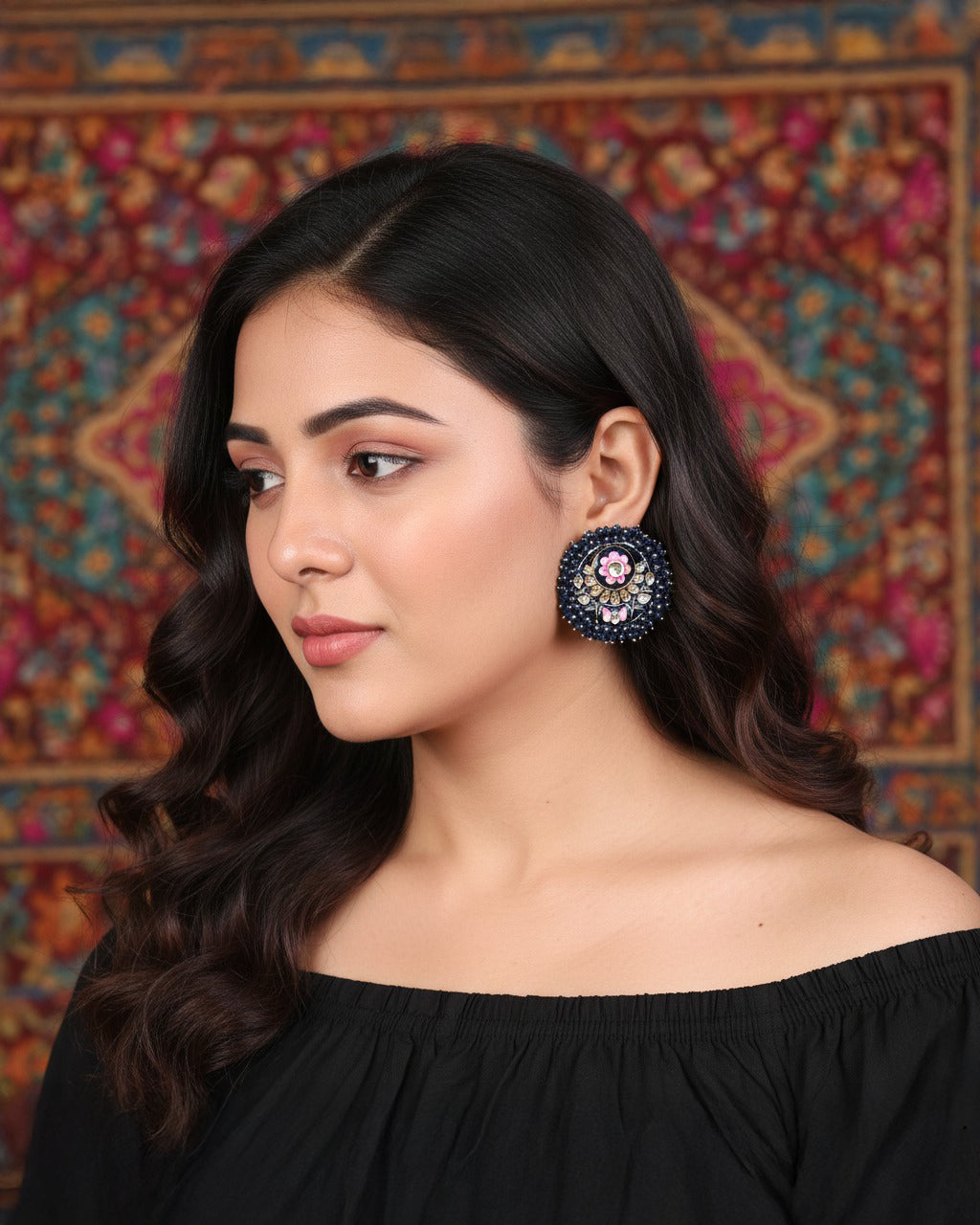 Navy Blue Ashu Meena Stud