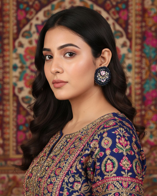 Navy Blue Ashu Meena Stud