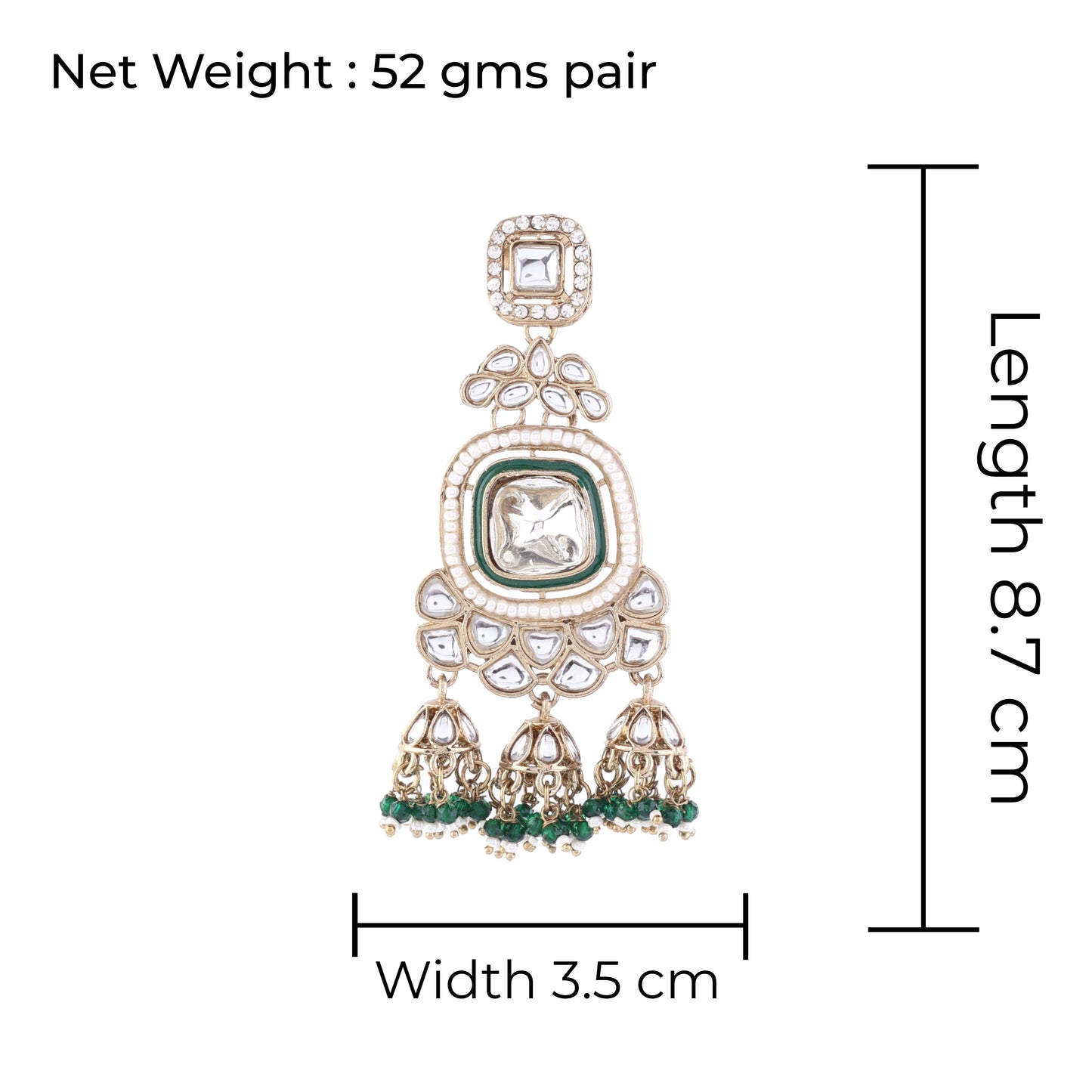 Green Anay Designer Earring with Jhumki Detailing