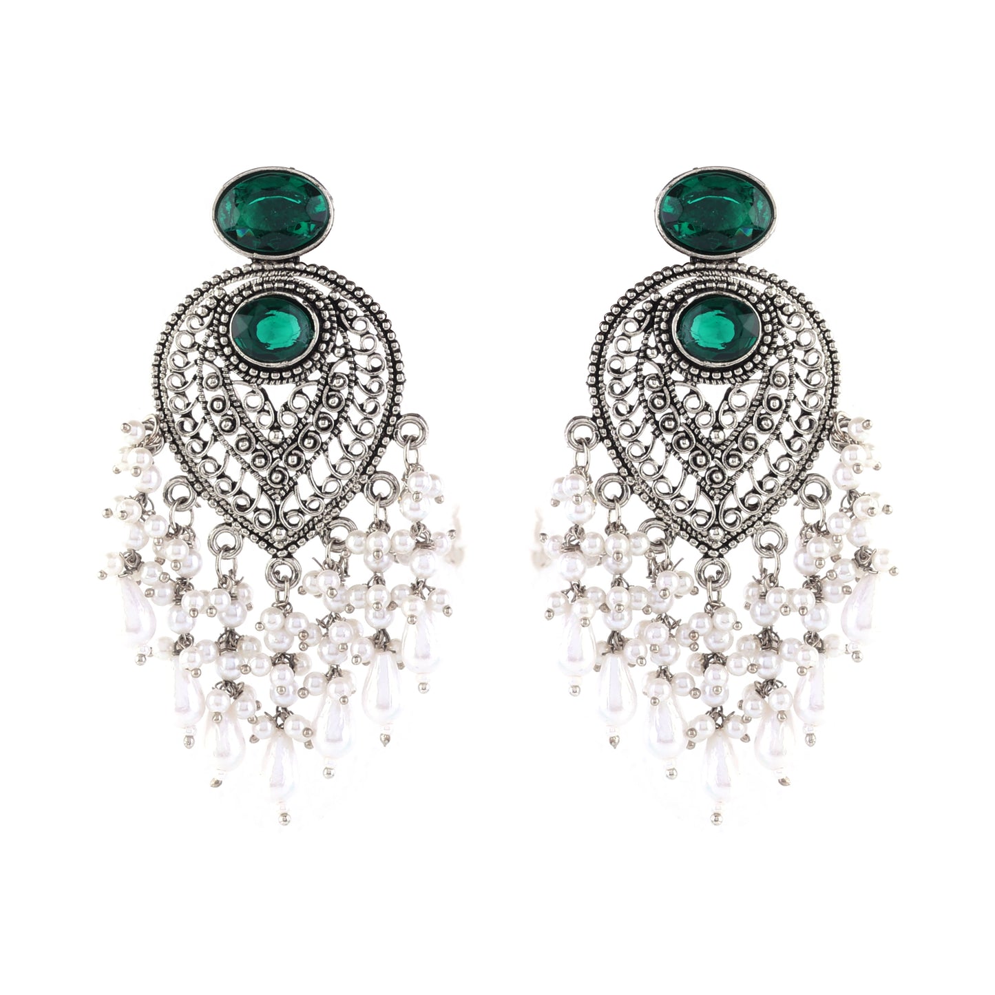 Green Girisha Boho Pearl Earring
