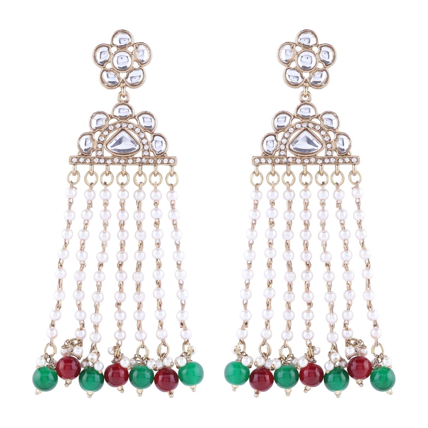 Green Maroon Shrusti Designer Earring