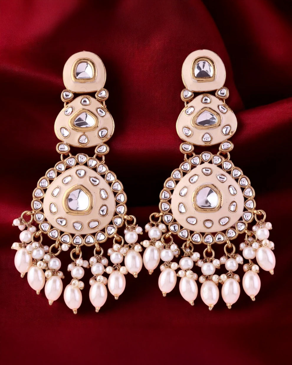 Ivory Tisya Meenakari Chandbali