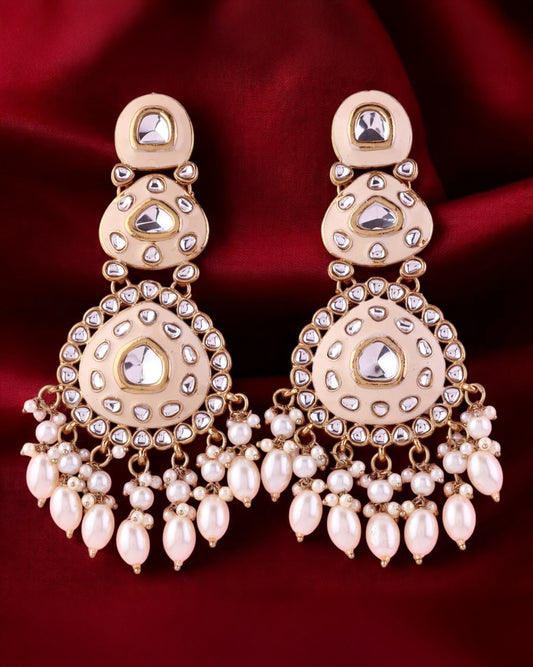 Ivory Tisya Meenakari Chandbali