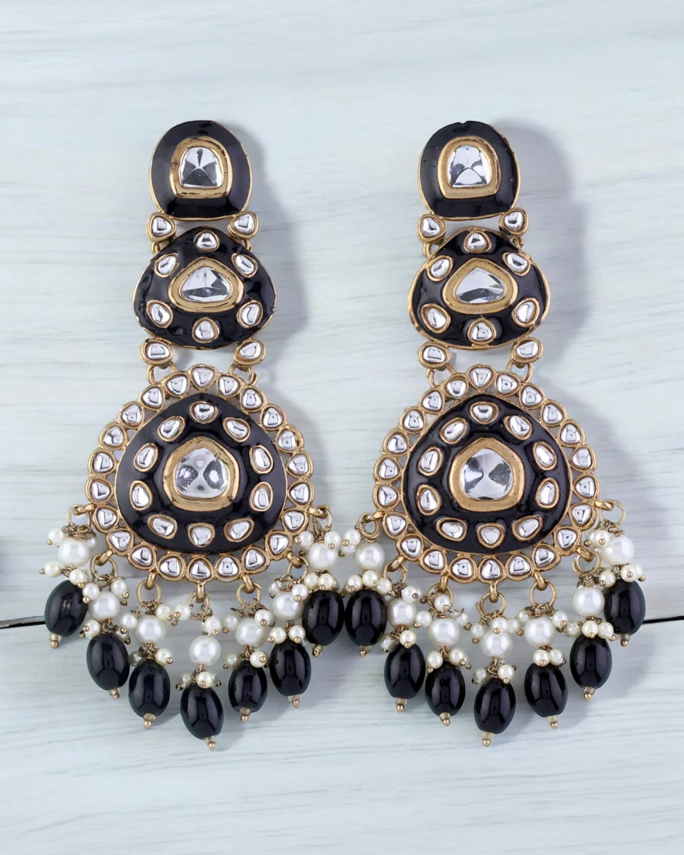 Black Tisya Meenakari Chandbali