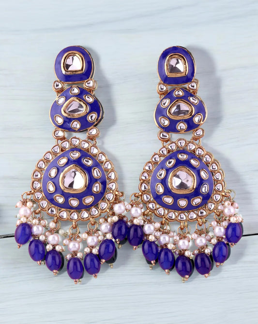 Blue Tisya Meenakari Chandbali