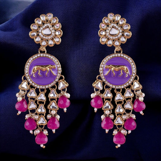 Purple Arnav Bollywood Inspired DesignerΒ Earring